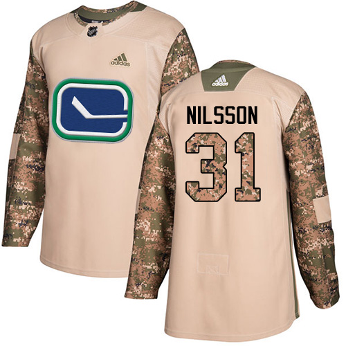 Adidas Canucks #31 Anders Nilsson Camo Authentic Veterans Day Stitched NHL Jersey